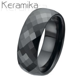 Keramický prsten černý, šíře 8 mm