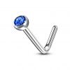 Zahnutý piercing do nosu (duhová)