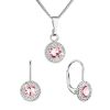 Sada šperků s krystaly Swarovski náušnice a přívěsek růžové kulaté 39109.3 lt. rose
