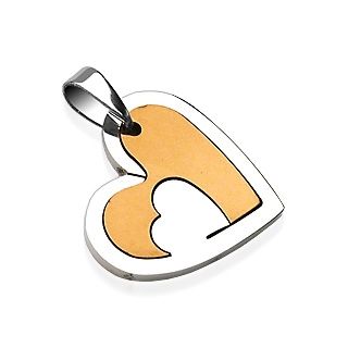 S4U Ocelový přívěsek - srdce zlaté - OPP1231