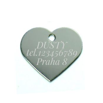 Levně S4U Hliníková psí známka srdíčko velké (stříbrná) - PZ012-SI