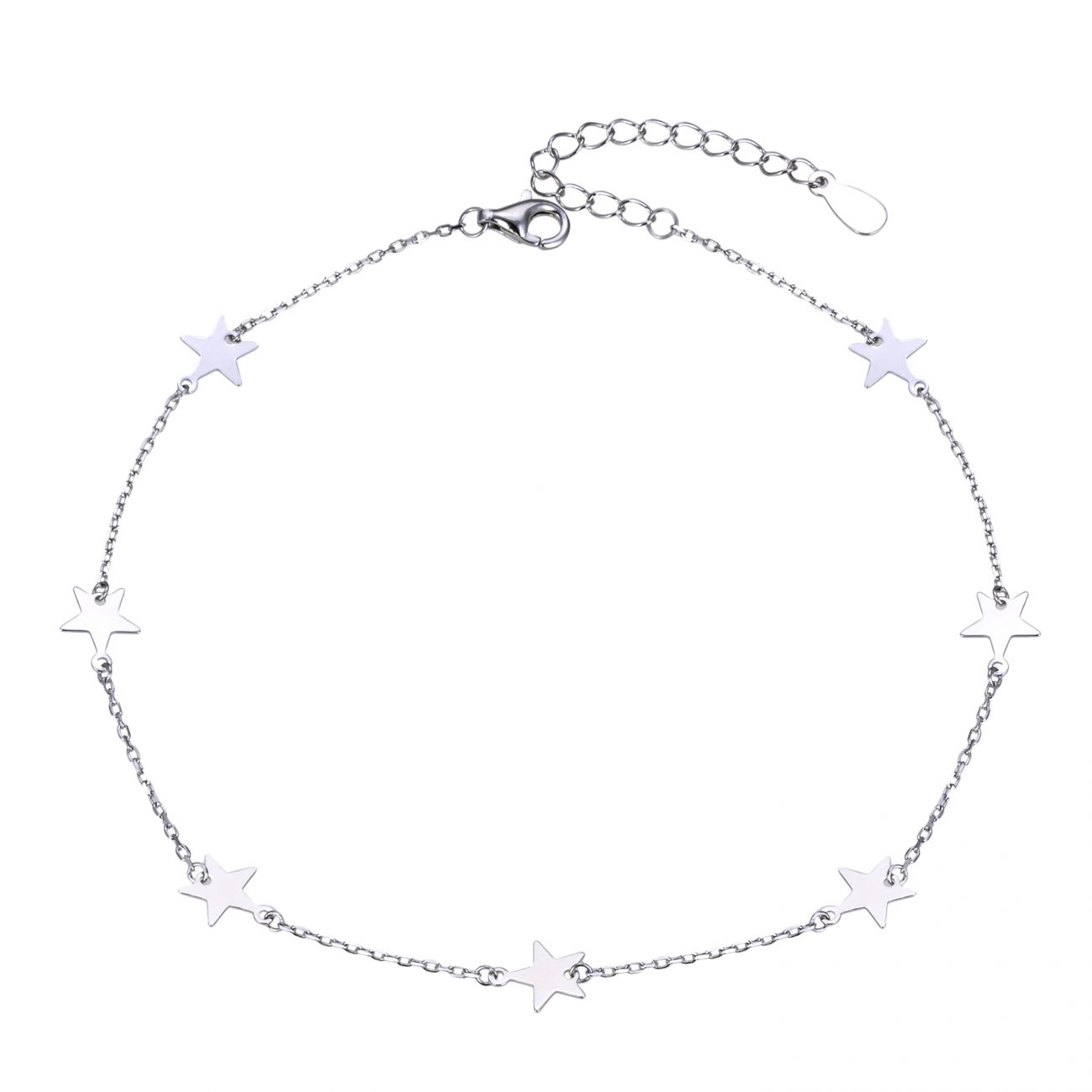 NUBIS Stříbrný náramek na nohu s hvězdami - NB-6030