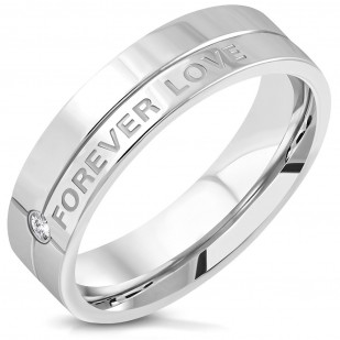 Ocelový prsten LOVE FOREVER