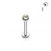 Piercing do brady - labreta (červená, 3 mm, 1,2 x 10 mm)