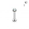 Piercing do brady - labreta (červená, 3 mm, 1,2 x 10 mm)
