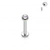 Piercing do brady - labreta (červená, 3 mm, 1,2 x 10 mm)