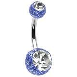Levně Piercing do pupíku - banánek (modrá/čirý zirkon) - BA01072-BC