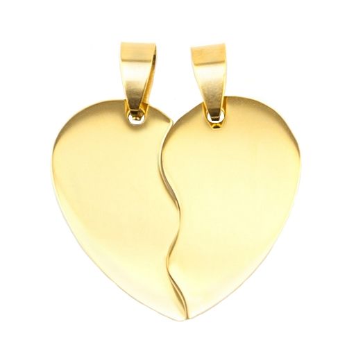 S4U Ocelové přívěsky partnerské - srdíčko dělené velké - DR1187-L