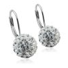 Stříbrné náušnice koule 10 mm s krystaly Swarovski®, Crystal