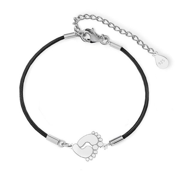 NUBIS Stříbrný náramek dětské stopy - SX004-K