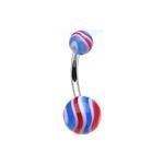Levně Piercing do pupíku - banánek (modrá/červená) - BA01011-RB