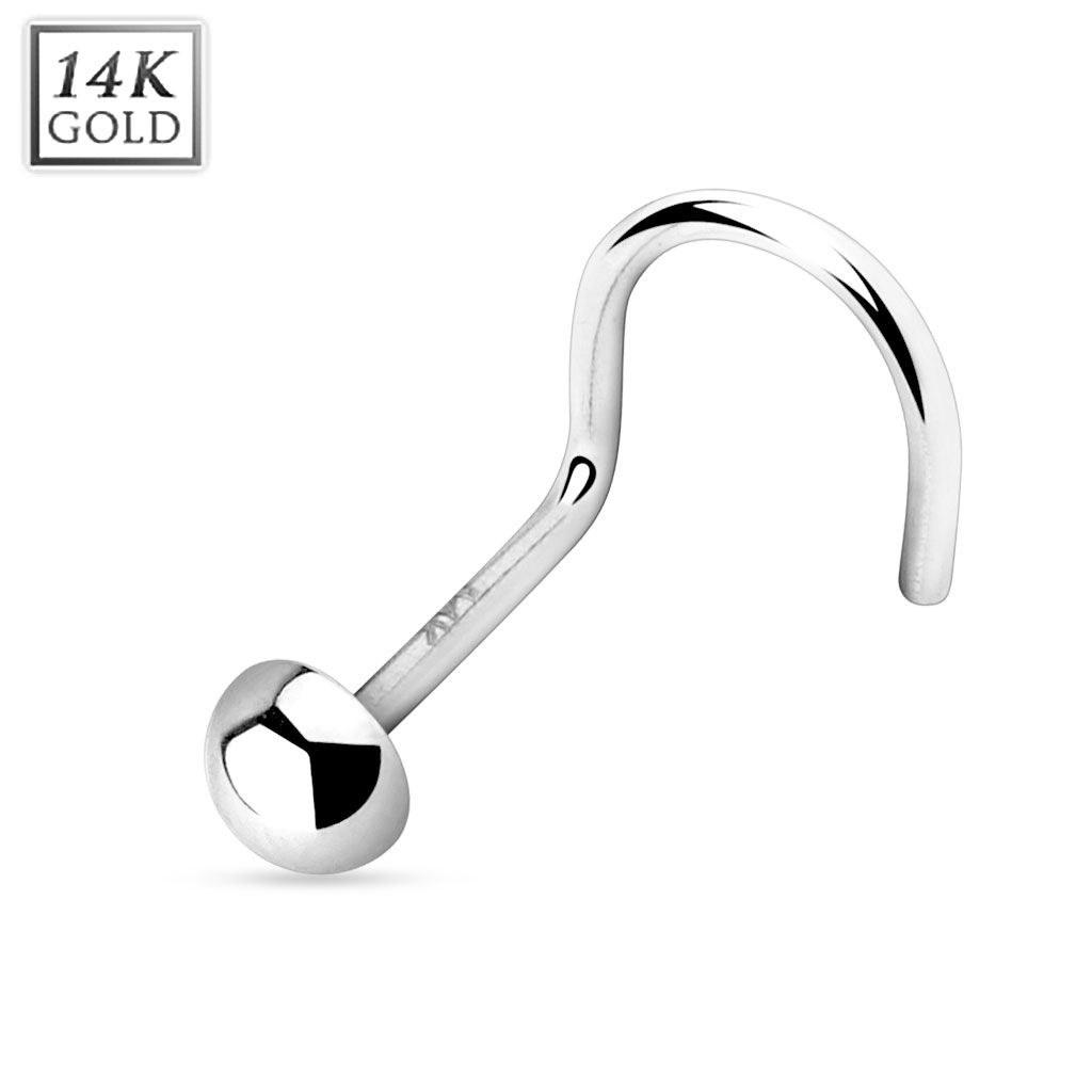 Levně Zlatý piercing do nosu půlkulička, Au 585/1000 - ZL01070-WG
