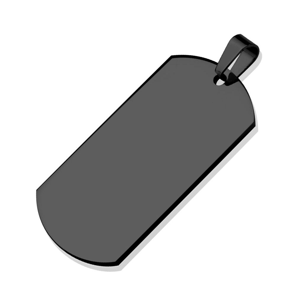 Ocelový přívěsek - vojenská známka EXTRA VELKÁ, černá - DR1010-K