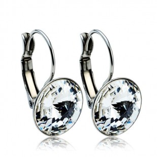 Ocelové náušnice s krystaly Swarovski® 12 mm, CRYSTAL