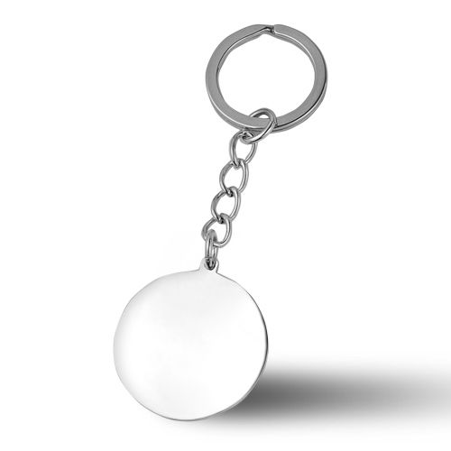 Ocelový přívěsek na klíče - kulatá destička - OPT1003