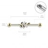 Industrial piercing - list (zlacený růžové zlato)