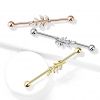 Industrial piercing - list (zlacený růžové zlato)