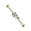 Industrial piercing - list (zlacený růžové zlato)