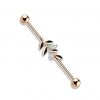 Industrial piercing - list (zlacený růžové zlato)