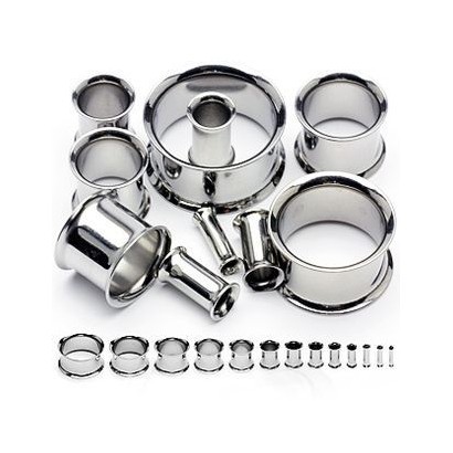 Ocelový tunel do ucha (14 mm)