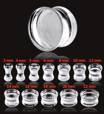 S4U Průhledný akrylátový plug do ucha (10 mm) - PL01030-10