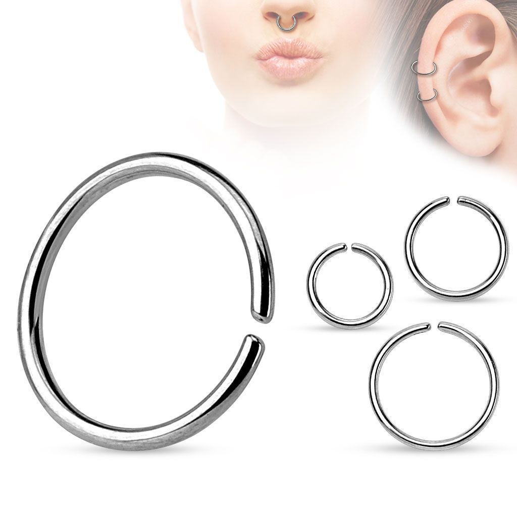 Levně Piercing do nosu/ucha - kruh (1,0 x 6 mm) - N01020-1006