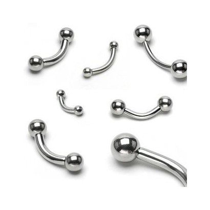 Piercing do obočí - kuličky, tl. tyčky 1,6 mm (1,6 x 10 mm, 4 mm kuličky)