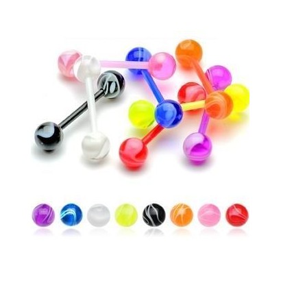 Piercing do jazyka (modrá)