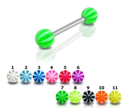 Levně Piercing do jazyku (černá) - PJ01071-K