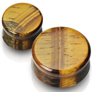 Levně Plug do ucha z tygřího oka (25 mm) - PL01011-25