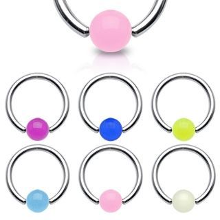 Piercing - kruh (bílá, 1,6 x 13 mm) - K01020-1613W