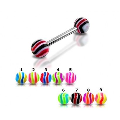 Piercing do jazyka akrylát (zelená/modrá)