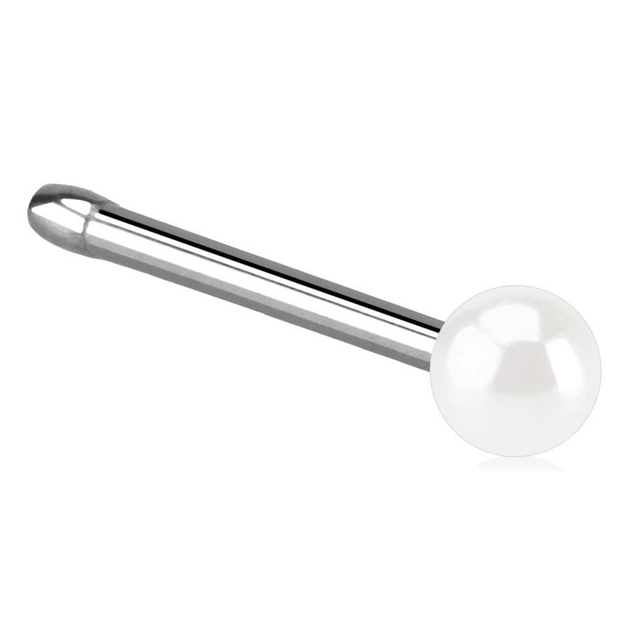 Piercing do nosu do nosu perlička (bílá) - N01048WH