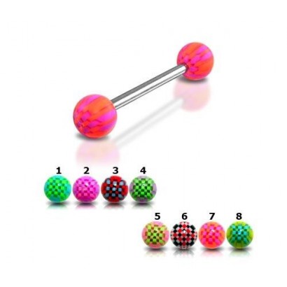 Piercing do jazyka akrylát (černý/červené)