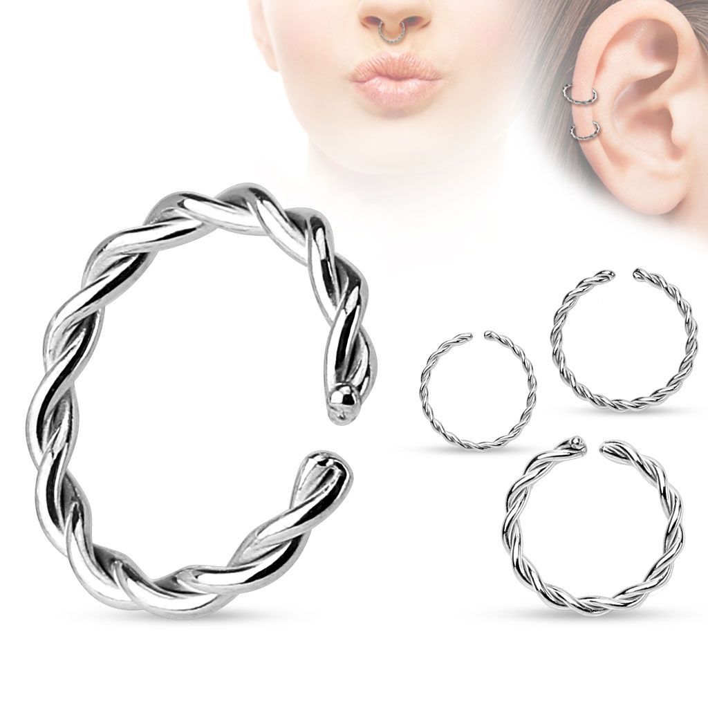 Levně Piercing do nosu/ucha - kruh (1,2 x 8 mm) - N01061-1208