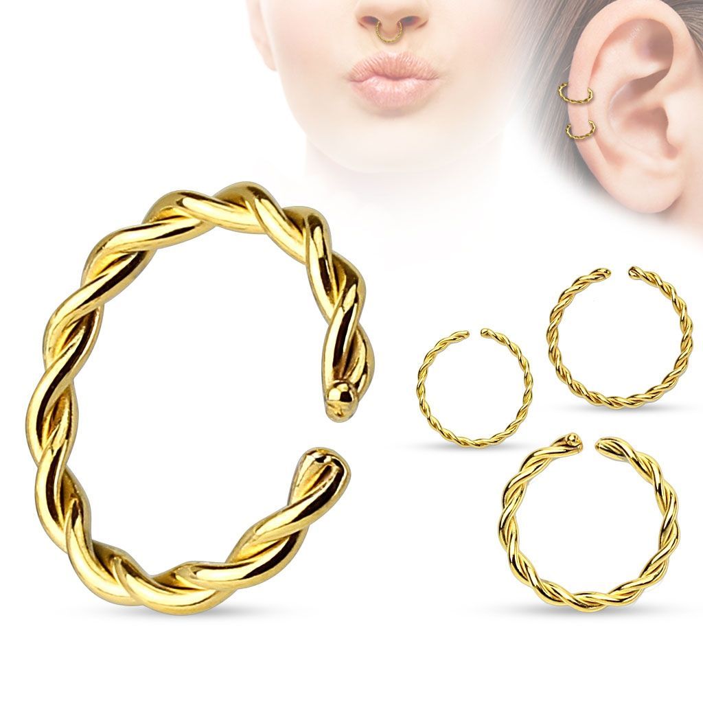 S4U Piercing do nosu - kruh zlacený (1,0 x 8 mm) - N0007-1008