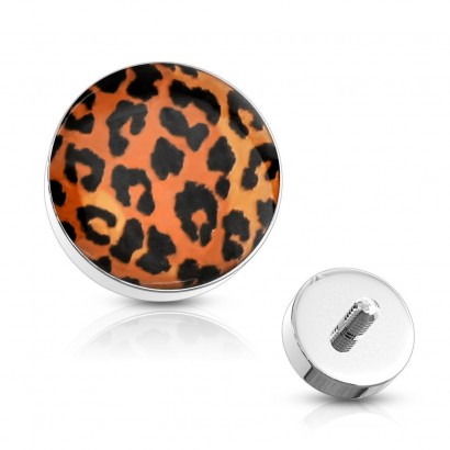 Microdermal - ozdobná část - vzor leopard (oranžová)