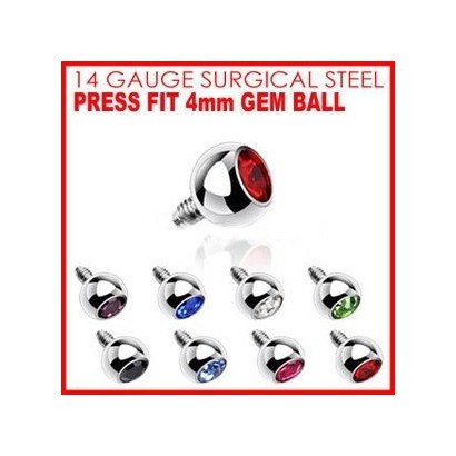 Microdermal - ozdobná část 4 mm (světle modrá, 4 mm)