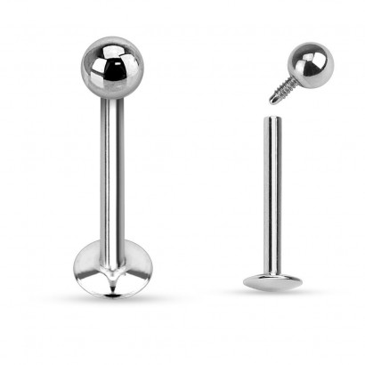 Piercing do brady s kuličkou - vnitřní závit (3 mm, 1,6 x 8 mm)