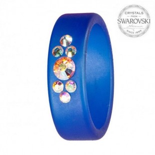 Prsten s krystaly Swarovski®, SAPPHIRE, vel. 53