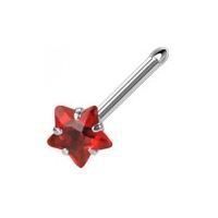 Levně Piercing do nosu - hvězda (červená)