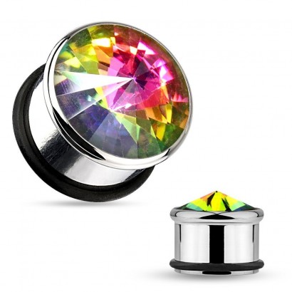 Plug do ucha - duhový kámen (6 mm)