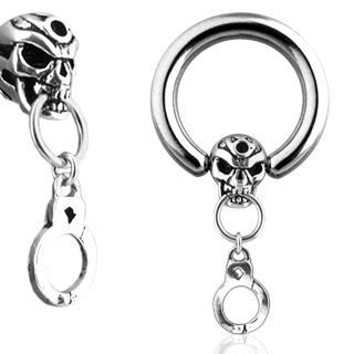Levně S4U Piercing - kruh lebka (1,2 x 13 mm) - K01010-1213