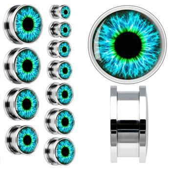 Levně S4U Plug do ucha šroubovací - oko modré (4 mm) - PL01125-04