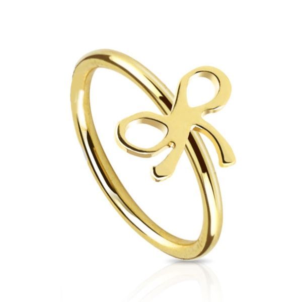 Levně Piercing do nosu - mašlička - N01150-GD