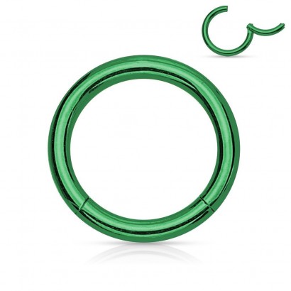 Piercing segment kruh - zelený (1,6 x 12 mm)