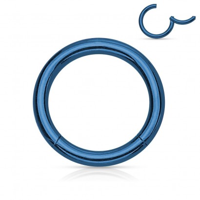 Piercing segment kruh - modrý (1,6 x 10 mm)