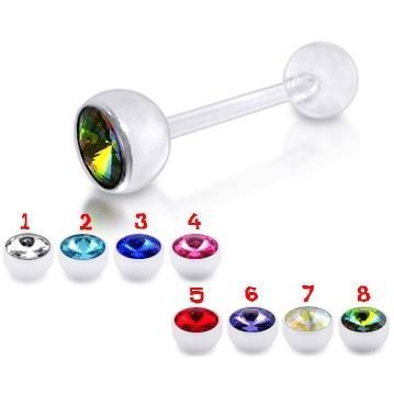 Levně Piercing do jazyka (červená) - PJ01183-R