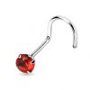 Stříbrný piercing do nosu - zirkon 3mm (tyrkysová)