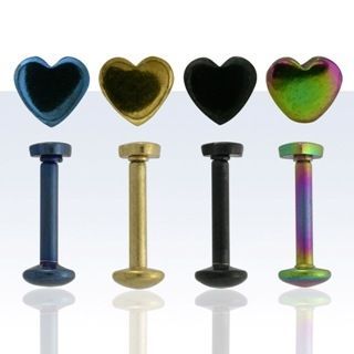 Levně S4U Piercing do brady - labreta srdíčko (duhová) - LB01152-AB